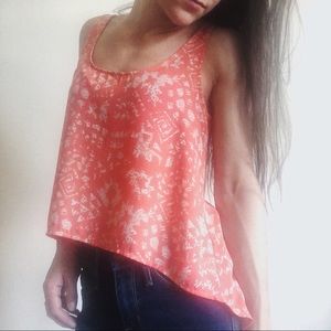 Coral Aztec Print Tank